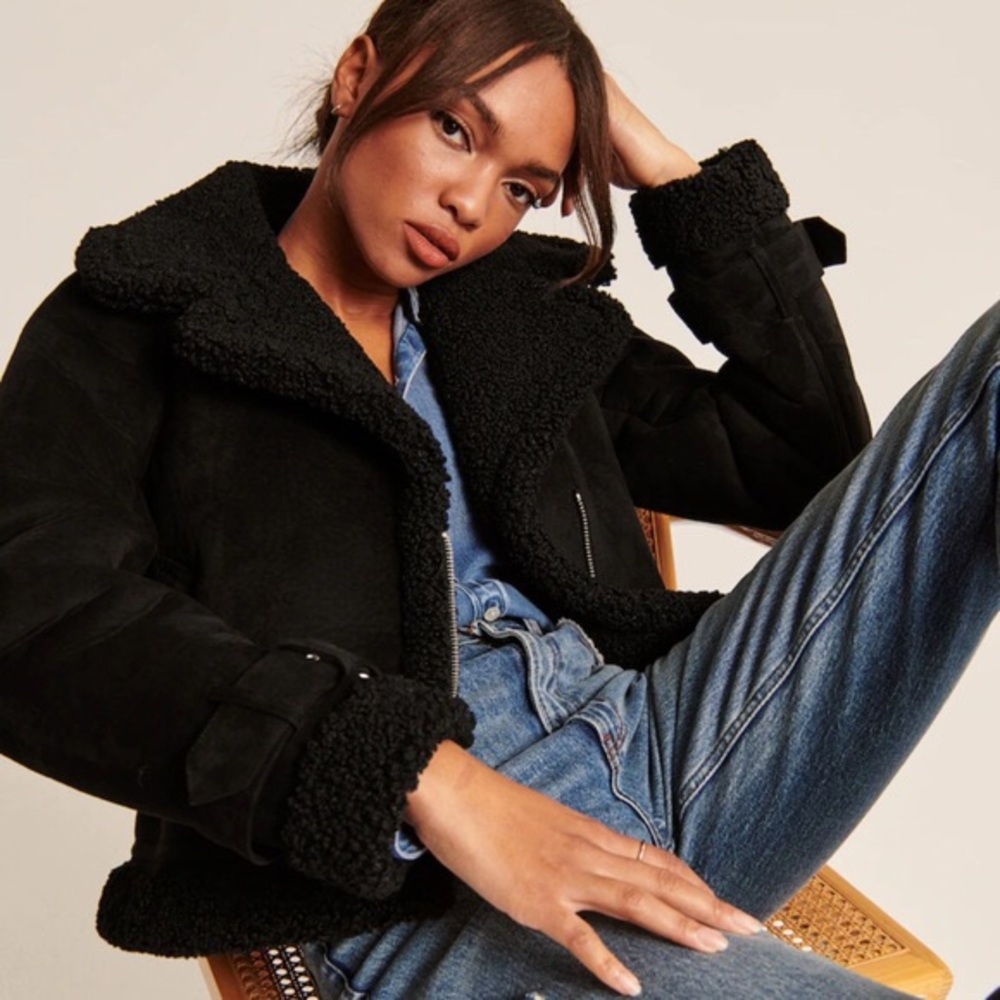 Abercrombie & Fitch Shearling Aviator Jacket